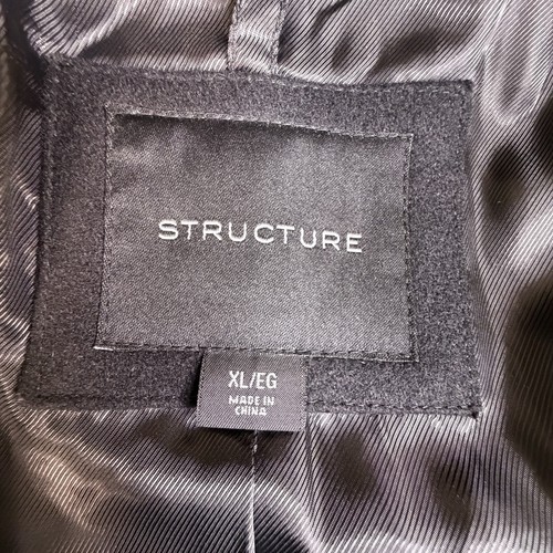 Structure Men's XL Black Long Overcoat - photo 4