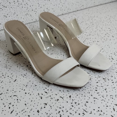 Chinese Laundry Women's US Size 7.5M White Clear Strap Mules - photo 2