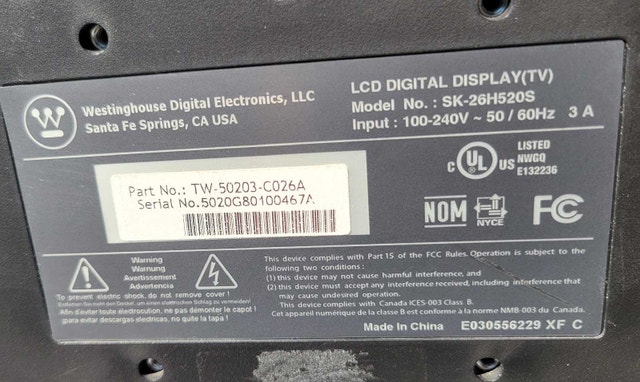 Westinghouse LCD Television 26" - photo 2