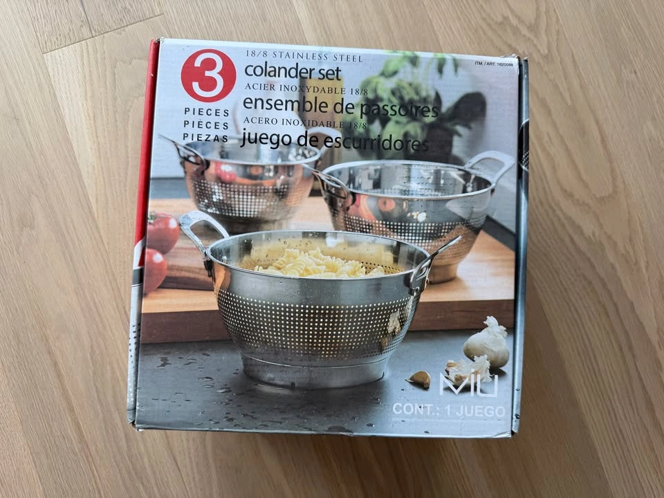 MIU Colander Set – 2-Piece – Stainless Steel – Brand New
