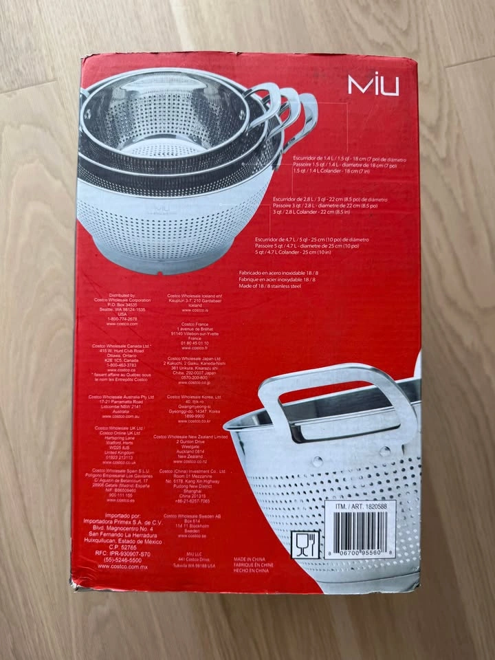 MIU Colander Set – 2-Piece – Stainless Steel – Brand New - photo 2