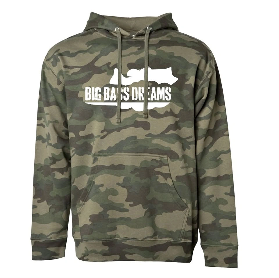 Big Bass Dreams Camo Hoodie – Men’s L – Brand New