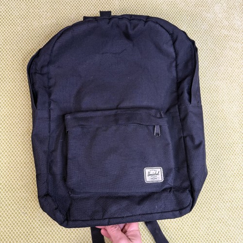 Herschel Supply Co Backpack Black Red Stripe Lining Front Zip Po