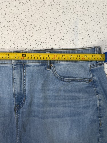 Torrid Midi Denim Front Slit Skirt Women's Size 22 Blue Raw Hem - photo 5