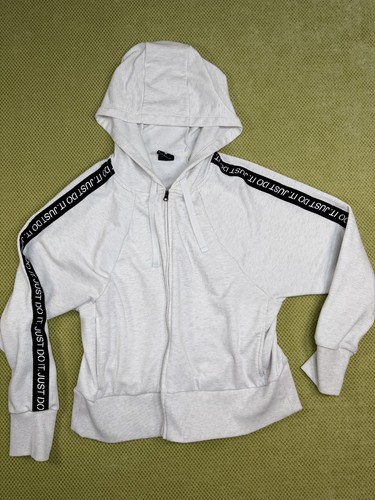 Nike Dri-FIT Women's M Full Zip Hoodie Grey Just Do It Logo