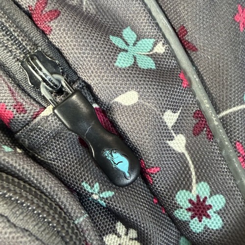 Roots Floral Backpack Grey Pink Teal Multi Compartment Bag - photo 3