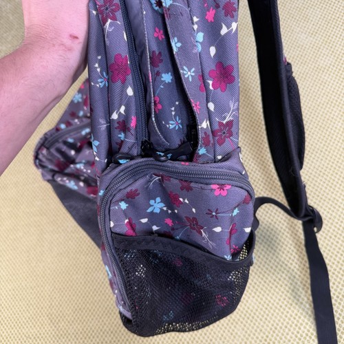 Roots Floral Backpack Grey Pink Teal Multi Compartment Bag - photo 4
