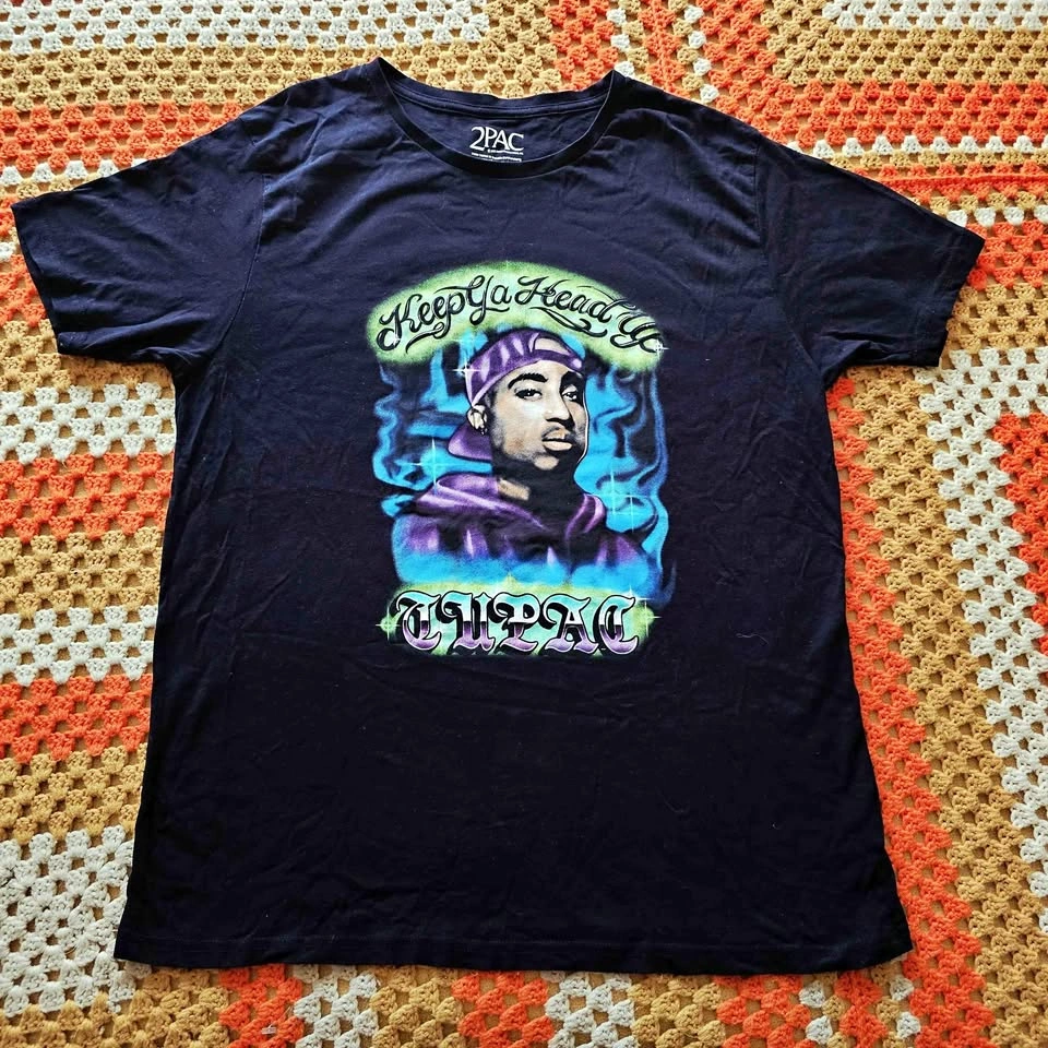 Size L Tupac 2Pac Keep Ya Head Up Airbrush Graphic Tee