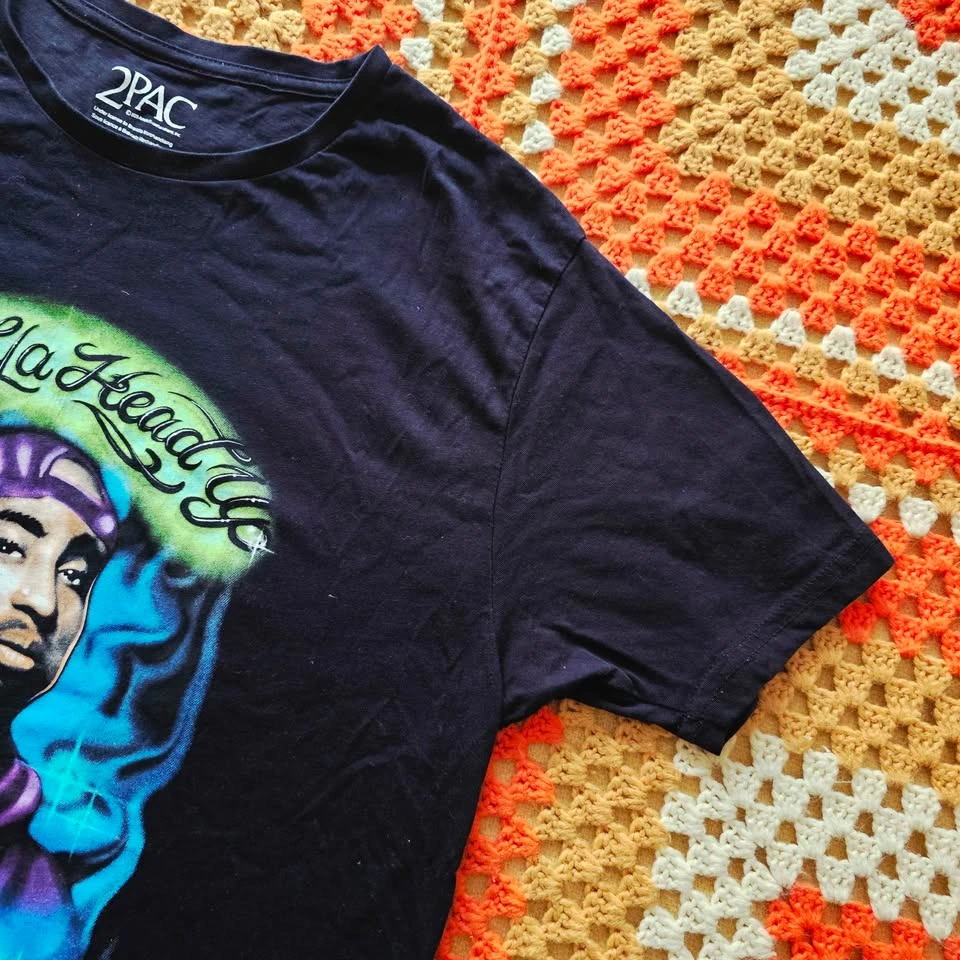 Size L Tupac 2Pac Keep Ya Head Up Airbrush Graphic Tee - photo 5