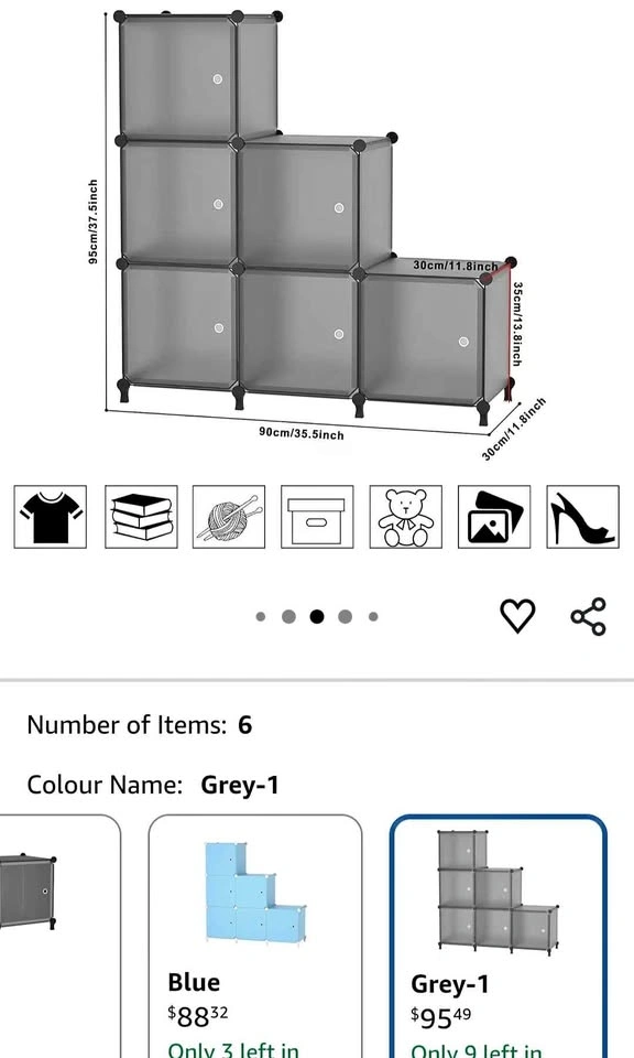 6-Cube Modular Storage Organizer with Doors - photo 2