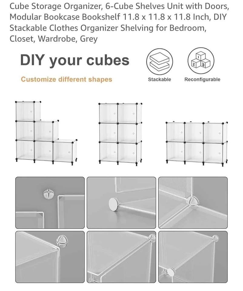 6-Cube Modular Storage Organizer with Doors - photo 3