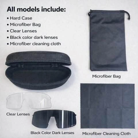 Sports Sunglasses: Cycling/Baseball/Softball + Lenses & Case - photo 2