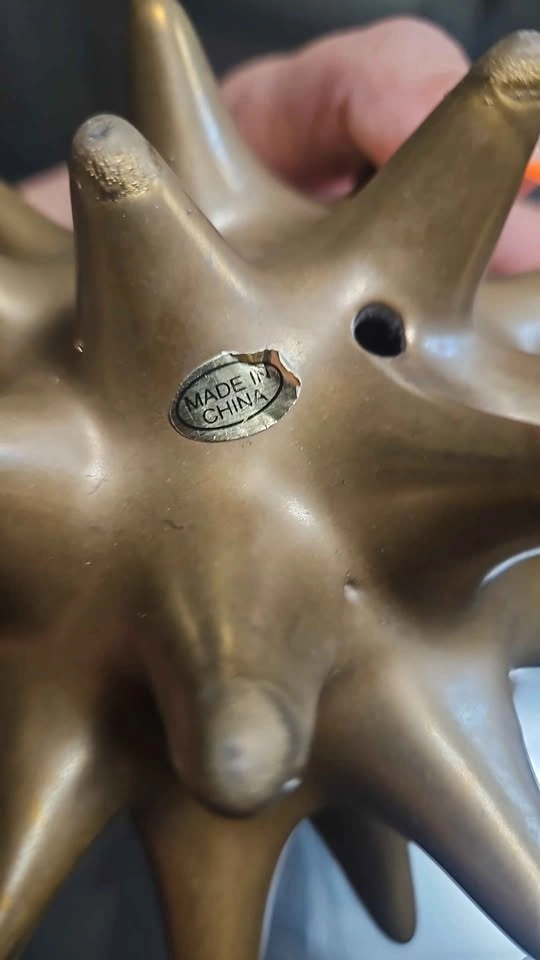 NEW Gold SEA URCHIN Sculpture Spiky Orb Sputnik - photo 2