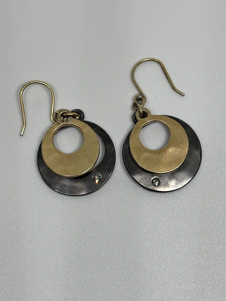 Kenneth Cole Two-Tone Circle Drop Earrings