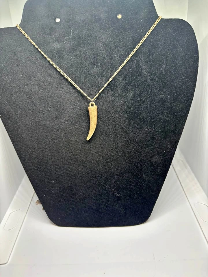 Gold-Tone tooth Pendant Necklace