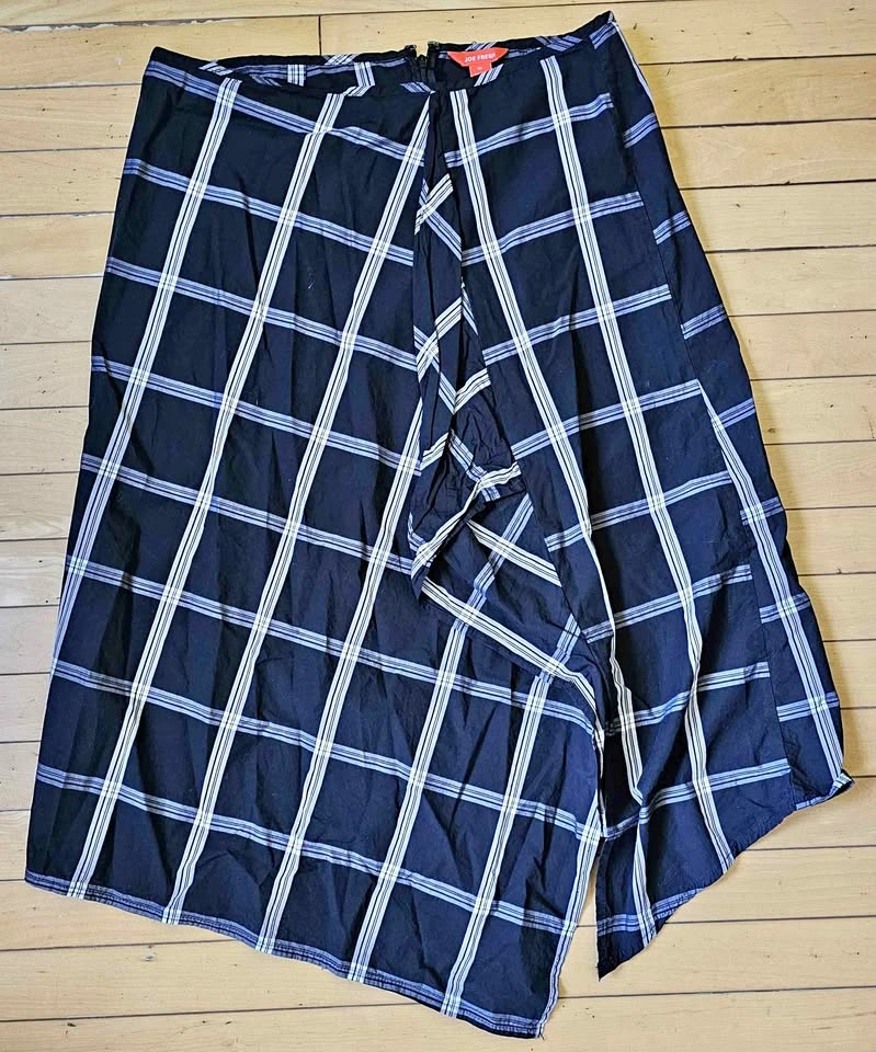 Joe Fresh Women's Plaid Asymmetrical Wrap Midi Skirt -Size 10