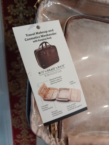 Travel Makeup And Cosmetic Weekender Bag With Hanging Hook - photo 3