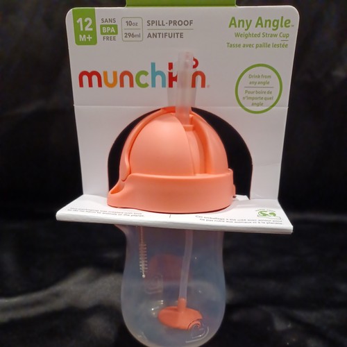 Munchkin Any Angle 10 oz Pink/Clear Weighted Straw Sippy Cup - photo 3