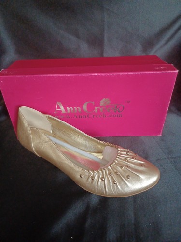 Ann Creek Gold Starlight Flat Shoe With Small Heel 9M NWB