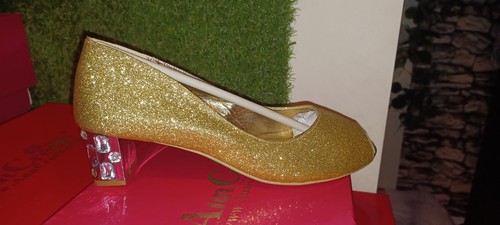Ann Creek Gold Glitter Wedge Pump Women Size 9 NWB - photo 2