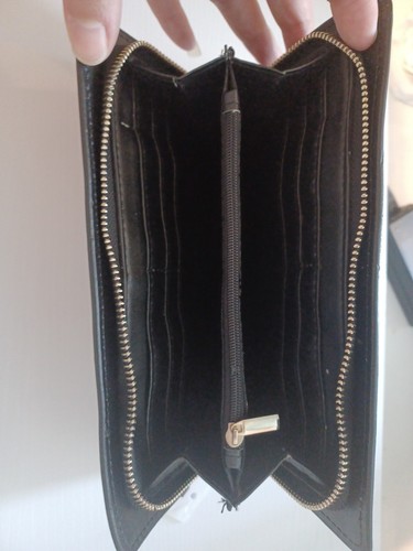 Monroe and Main Blue and Black Leather Wallet with Double Zipper - photo 2