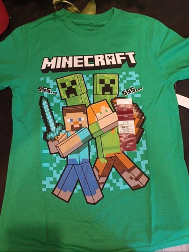 Minecraft Short Sleeve Green T Shirt Sizes XS And S