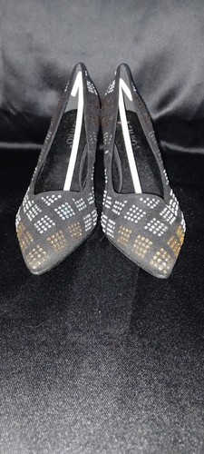 Ashro Patrina Black Suede Rhinestone Accent Womens Dress Heel NW - photo 3