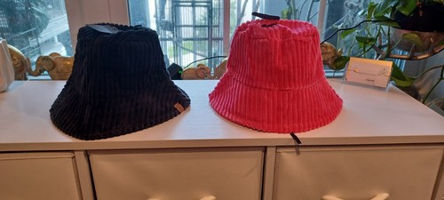 Black and Pink Suede Unisex Bucket Hat NWT