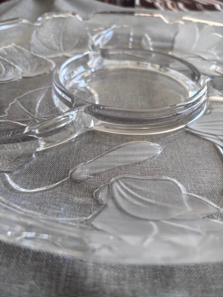 Frosted Glass Floral dip Platter - photo 2