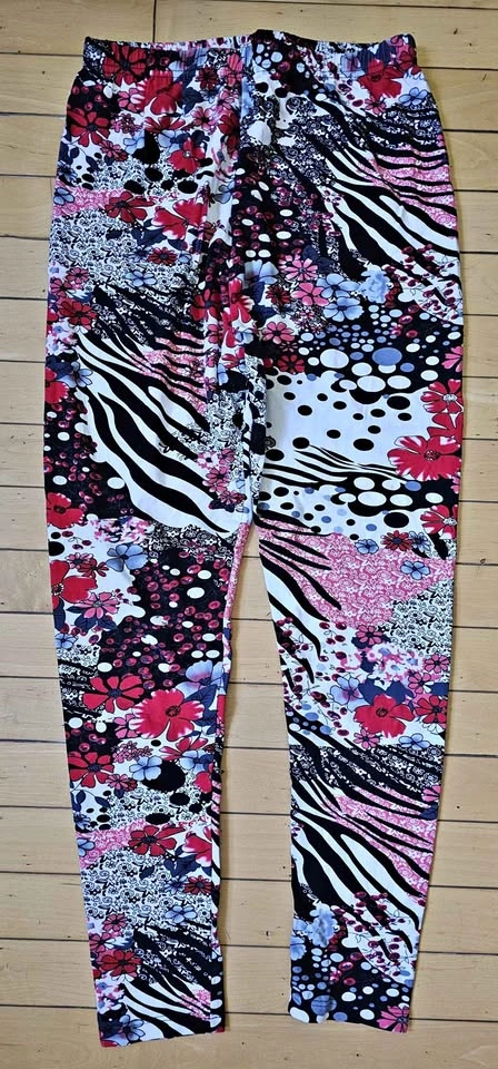 Brand New Floral & Zebra Print Stretch Leggings (One Size)
