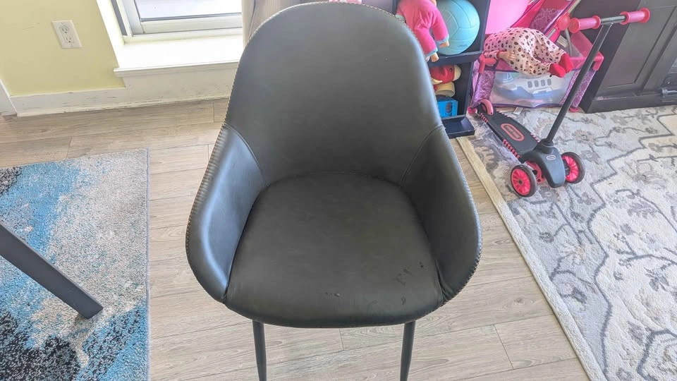 Set of 4 Modern Dark Grey Faux Leather Dining Chairs - photo 2