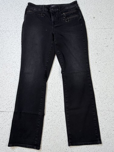NYDJ Lift Tuck Jeans Women's Size 12 Black Slim Bootcut