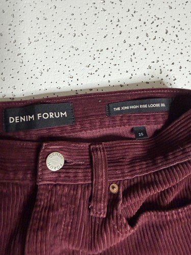 Denim Forum The Joni High Rise Loose 30L Corduroy Pants 25 - photo 3