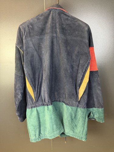 Paris Sport Club Men's M Colorblock Suede Leather Toggle Jacket - photo 2