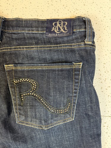 Rock & Republic Kasandra Womens 16M Dark Wash Bootcut Jeans - photo 4