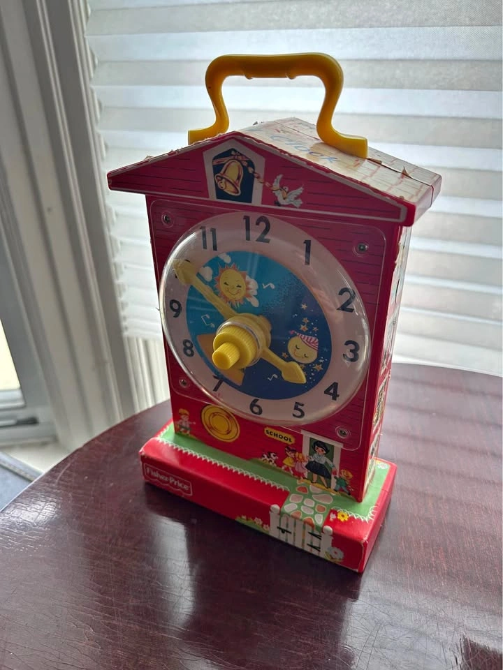 Fisher Price Music Box Teaching Clock 1960s