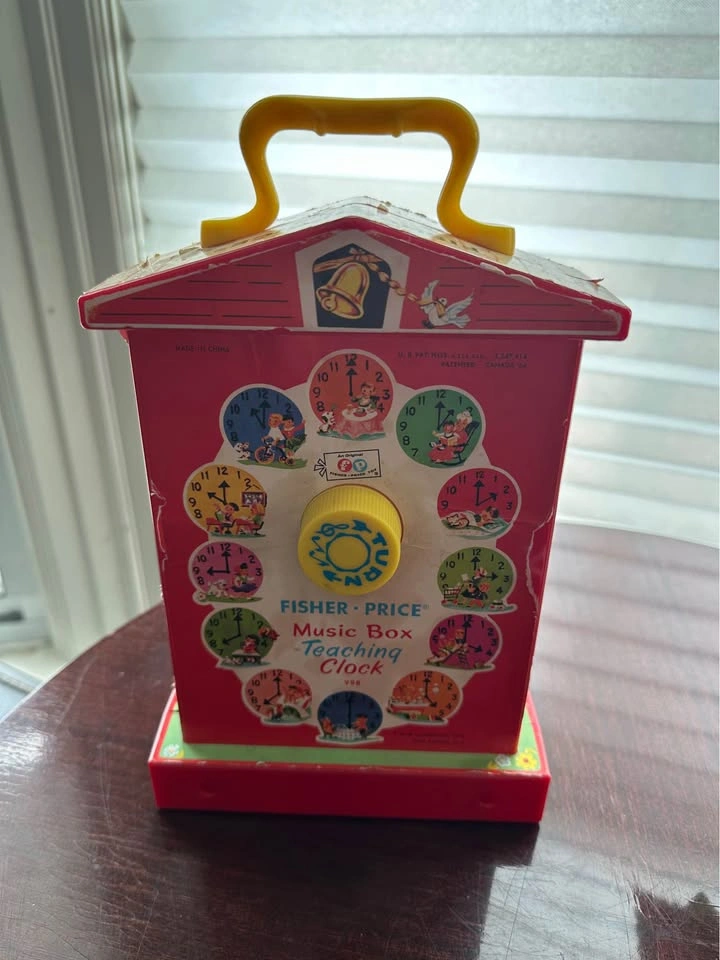 Fisher Price Music Box Teaching Clock 1960s - photo 2