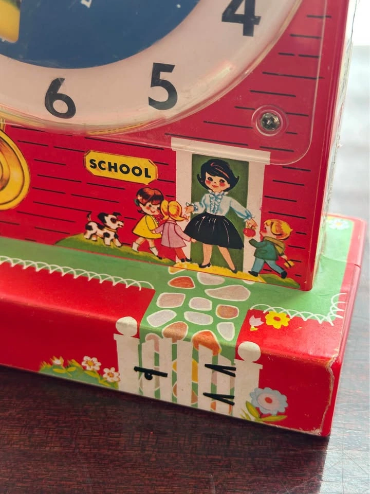 Fisher Price Music Box Teaching Clock 1960s - photo 4