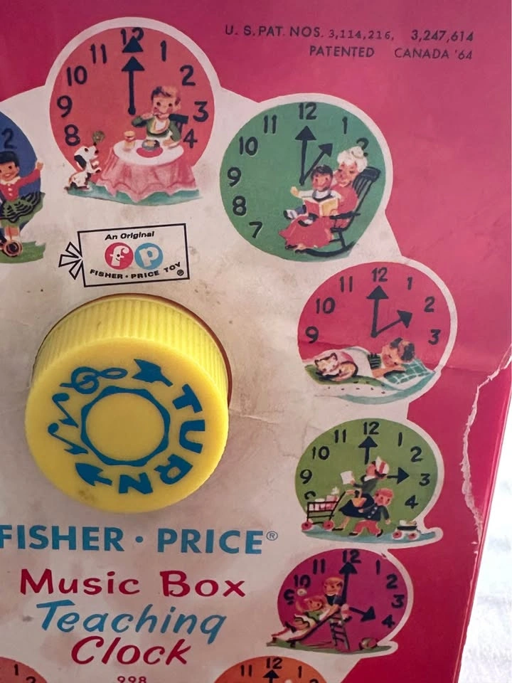 Fisher Price Music Box Teaching Clock 1960s - photo 5