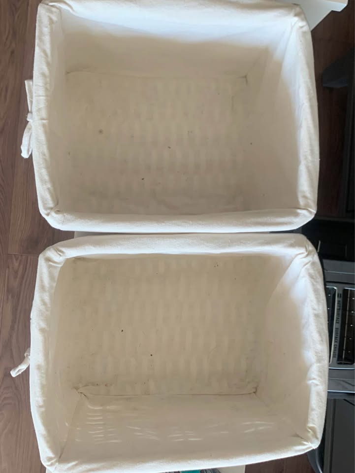 Woven white basket (set of two) - photo 3