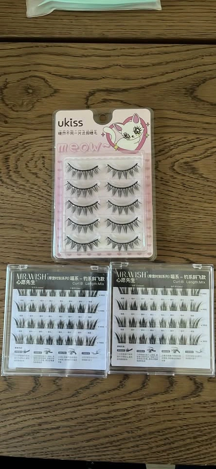 MR.WISH and ukiss False Eyelashes with Tweezers all brand new - photo 2