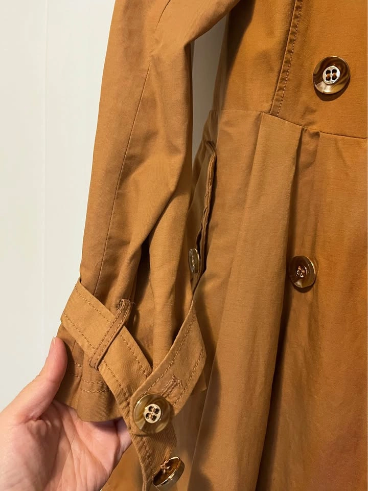 Double-Breasted Capelet Trench Coat / Windbreaker Size S/M - photo 3