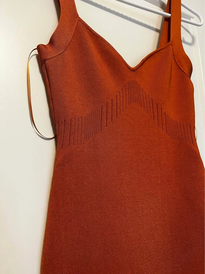 Guess Orange Ribbed Knit Bodycon Dress size S - photo 2