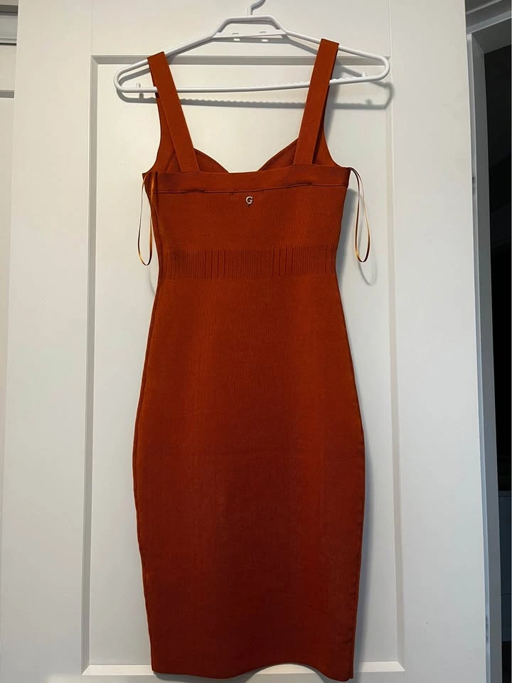 Guess Orange Ribbed Knit Bodycon Dress size S - photo 3