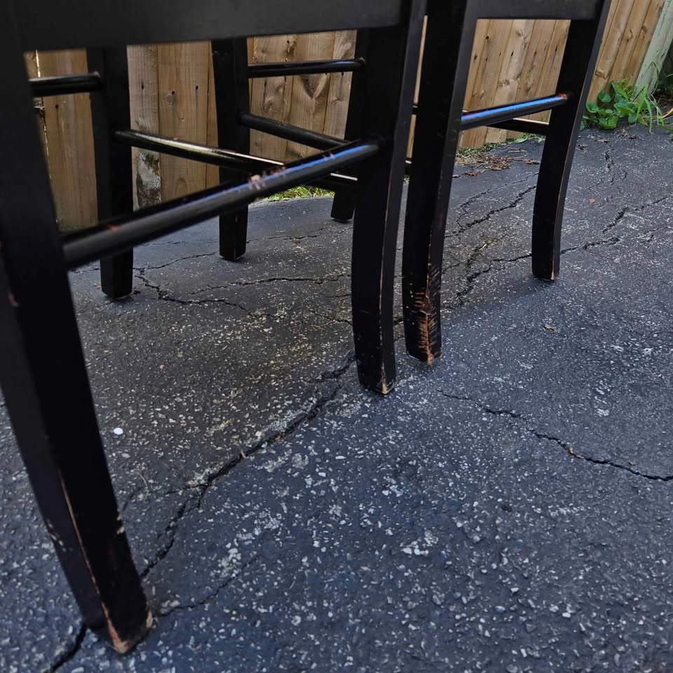 Pair of Two-Tone Solid Wooden Dining Chairs - photo 5