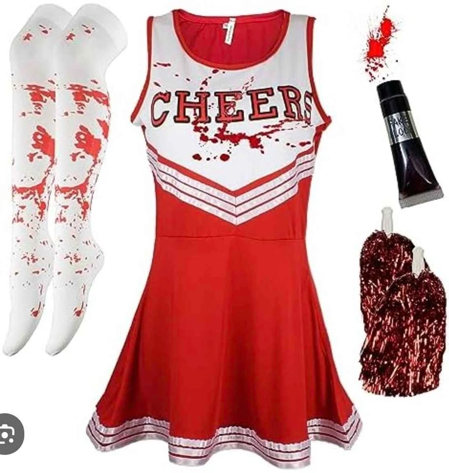 Zombie Cheerleader Halloween Costume Set - photo 2