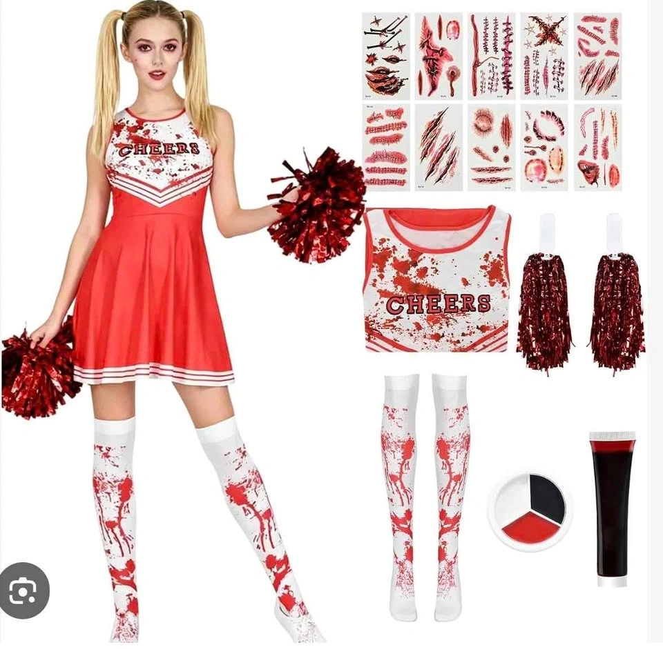 Zombie Cheerleader Halloween Costume Set - photo 3