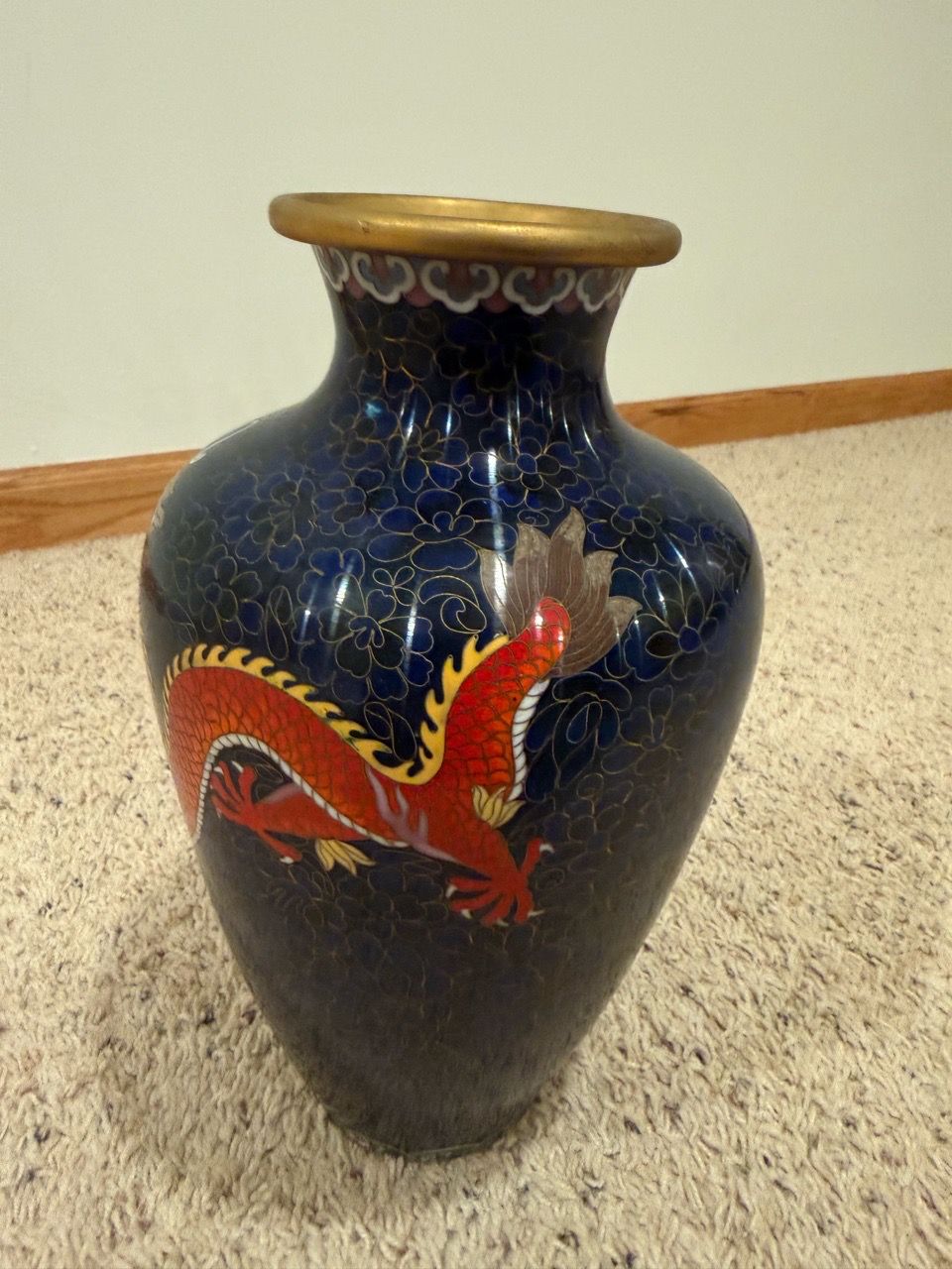 Vintage Chinese Cloisonne Dragon Vase - photo 2