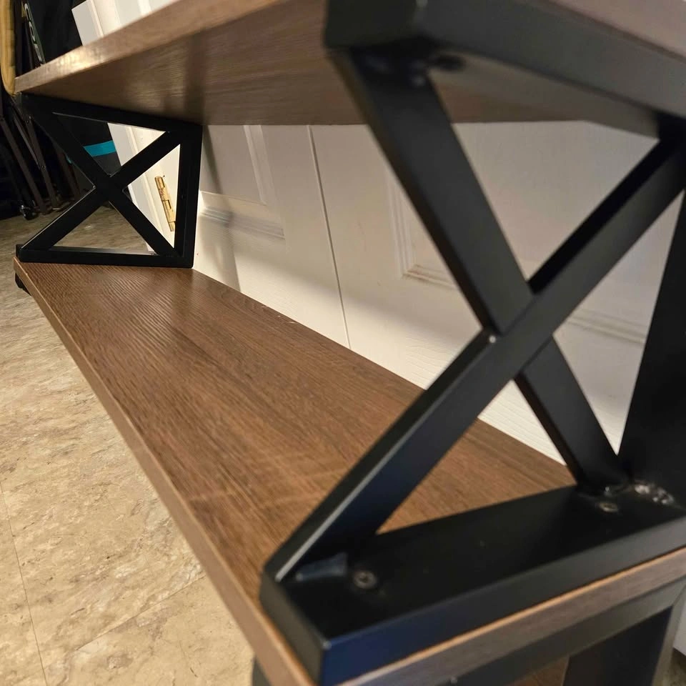 Brown Rectangular Floating Shelf with Hooks - photo 4
