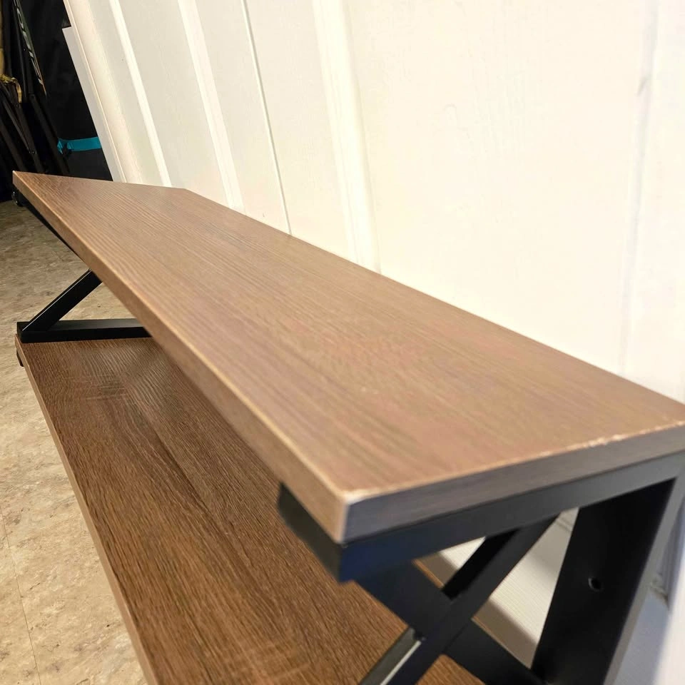Brown Rectangular Floating Shelf with Hooks - photo 5